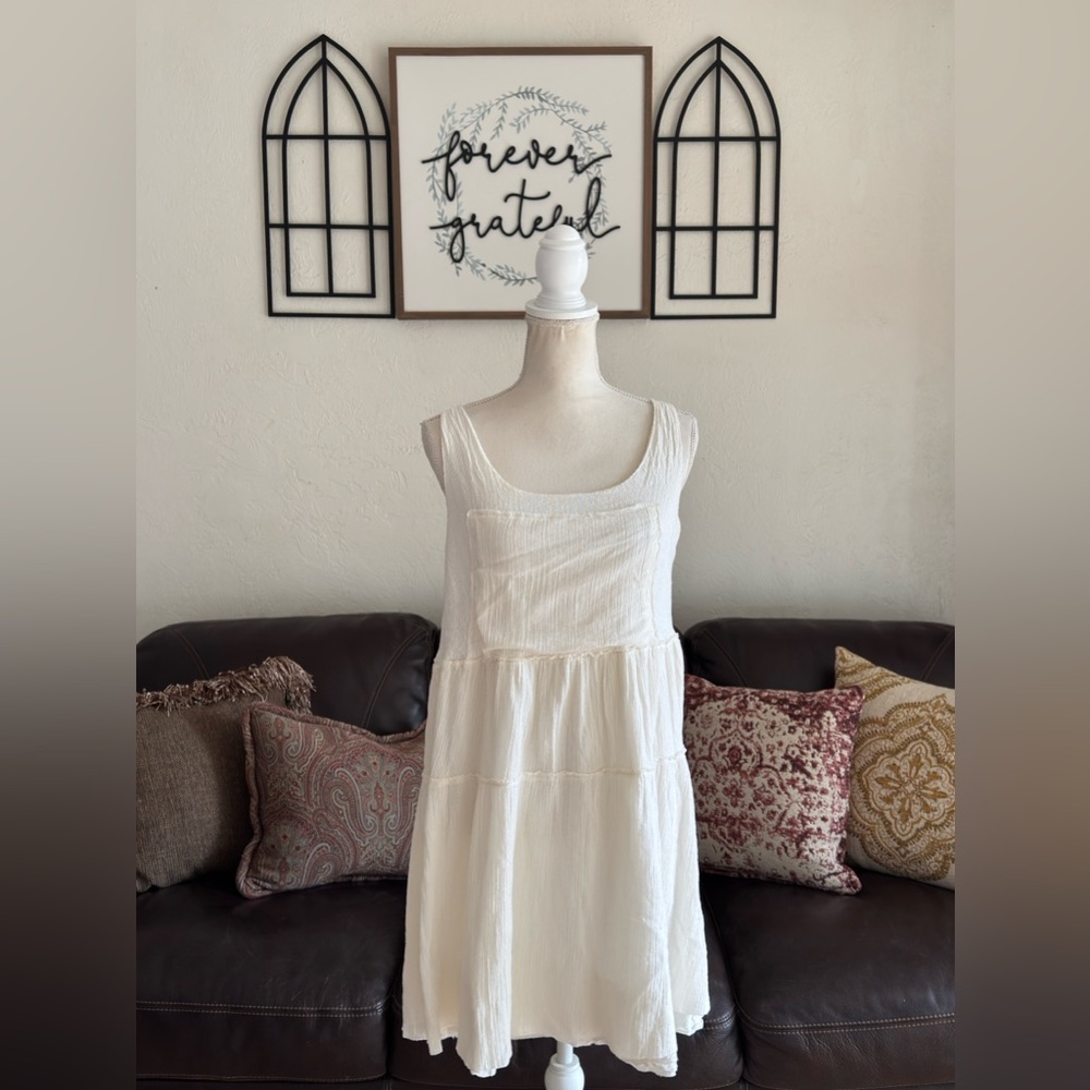 Anthropologie Sir Sir by Correll Correll 100% Cotton Sundress Beach Size M Boho